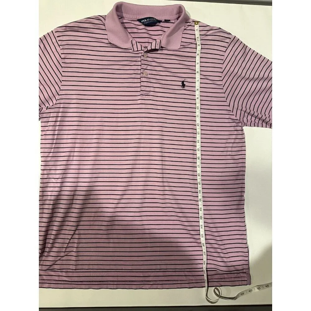 Polo Golf Ralph Lauren Performance Polo Shirt Men's Extra Large Purple Striped